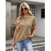 image:imageMAGCOMSEN Womens Polo Shirts Cotton 3Button Short Sleeve Collared Tops Summer Cool Shirt Uniform Casual ShirtsKhaki