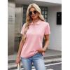 image:imageMAGCOMSEN Womens Polo Shirts Cotton 3Button Short Sleeve Collared Tops Summer Cool Shirt Uniform Casual ShirtsLight Pink