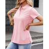 image:imageMAGCOMSEN Womens Polo Shirts Cotton 3Button Short Sleeve Collared Tops Summer Cool Shirt Uniform Casual ShirtsLight Pink