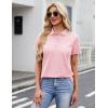 image:imageMAGCOMSEN Womens Polo Shirts Cotton 3Button Short Sleeve Collared Tops Summer Cool Shirt Uniform Casual ShirtsLight Pink
