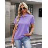 image:imageMAGCOMSEN Womens Polo Shirts Cotton 3Button Short Sleeve Collared Tops Summer Cool Shirt Uniform Casual ShirtsLight Purple
