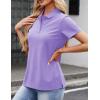 image:imageMAGCOMSEN Womens Polo Shirts Cotton 3Button Short Sleeve Collared Tops Summer Cool Shirt Uniform Casual ShirtsLight Purple