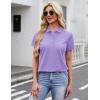 image:imageMAGCOMSEN Womens Polo Shirts Cotton 3Button Short Sleeve Collared Tops Summer Cool Shirt Uniform Casual ShirtsLight Purple