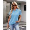 image:imageMAGCOMSEN Womens Polo Shirts Cotton 3Button Short Sleeve Collared Tops Summer Cool Shirt Uniform Casual ShirtsWaterfall Blue