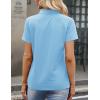 image:imageMAGCOMSEN Womens Polo Shirts Cotton 3Button Short Sleeve Collared Tops Summer Cool Shirt Uniform Casual ShirtsWaterfall Blue