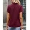 image:imageMAGCOMSEN Womens Polo Shirts Cotton 3Button Short Sleeve Collared Tops Summer Cool Shirt Uniform Casual ShirtsWine Red
