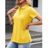 image:imageMAGCOMSEN Womens Polo Shirts Cotton 3Button Short Sleeve Collared Tops Summer Cool Shirt Uniform Casual ShirtsYellow