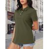 image:imageMAGCOMSEN Womens Polo Shirts Cotton Short Sleeve Shirt 3 Buttons Collared Shirts Summer Casual Wicking Golf TopsArmy Green