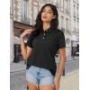 image:imageMAGCOMSEN Womens Polo Shirts Cotton Short Sleeve Shirt 3 Buttons Collared Shirts Summer Casual Wicking Golf TopsBlack
