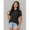 image:imageMAGCOMSEN Womens Polo Shirts Cotton Short Sleeve Shirt 3 Buttons Collared Shirts Summer Casual Wicking Golf TopsBlack