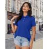 image:imageMAGCOMSEN Womens Polo Shirts Cotton Short Sleeve Shirt 3 Buttons Collared Shirts Summer Casual Wicking Golf TopsBright Blue