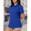 image:imageMAGCOMSEN Womens Polo Shirts Cotton Short Sleeve Shirt 3 Buttons Collared Shirts Summer Casual Wicking Golf TopsBright Blue