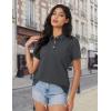 image:imageMAGCOMSEN Womens Polo Shirts Cotton Short Sleeve Shirt 3 Buttons Collared Shirts Summer Casual Wicking Golf TopsDark Grey