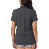 image:imageMAGCOMSEN Womens Polo Shirts Cotton Short Sleeve Shirt 3 Buttons Collared Shirts Summer Casual Wicking Golf TopsDark Grey