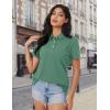 image:imageMAGCOMSEN Womens Polo Shirts Cotton Short Sleeve Shirt 3 Buttons Collared Shirts Summer Casual Wicking Golf TopsGrey Green