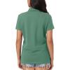 image:imageMAGCOMSEN Womens Polo Shirts Cotton Short Sleeve Shirt 3 Buttons Collared Shirts Summer Casual Wicking Golf TopsGrey Green