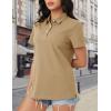 image:imageMAGCOMSEN Womens Polo Shirts Cotton Short Sleeve Shirt 3 Buttons Collared Shirts Summer Casual Wicking Golf TopsKhaki