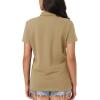 image:imageMAGCOMSEN Womens Polo Shirts Cotton Short Sleeve Shirt 3 Buttons Collared Shirts Summer Casual Wicking Golf TopsKhaki