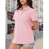 image:imageMAGCOMSEN Womens Polo Shirts Cotton Short Sleeve Shirt 3 Buttons Collared Shirts Summer Casual Wicking Golf TopsLightpink