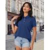 image:imageMAGCOMSEN Womens Polo Shirts Cotton Short Sleeve Shirt 3 Buttons Collared Shirts Summer Casual Wicking Golf TopsNavy