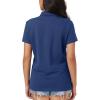 image:imageMAGCOMSEN Womens Polo Shirts Cotton Short Sleeve Shirt 3 Buttons Collared Shirts Summer Casual Wicking Golf TopsNavy