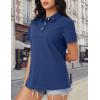image:imageMAGCOMSEN Womens Polo Shirts Cotton Short Sleeve Shirt 3 Buttons Collared Shirts Summer Casual Wicking Golf TopsNavy