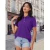 image:imageMAGCOMSEN Womens Polo Shirts Cotton Short Sleeve Shirt 3 Buttons Collared Shirts Summer Casual Wicking Golf TopsPurple