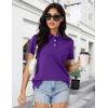 image:imageMAGCOMSEN Womens Polo Shirts Cotton Short Sleeve Shirt 3 Buttons Collared Shirts Summer Casual Wicking Golf TopsPurple
