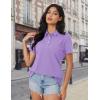 image:imageMAGCOMSEN Womens Polo Shirts Cotton Short Sleeve Shirt 3 Buttons Collared Shirts Summer Casual Wicking Golf TopsTaropurple