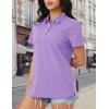 image:imageMAGCOMSEN Womens Polo Shirts Cotton Short Sleeve Shirt 3 Buttons Collared Shirts Summer Casual Wicking Golf TopsTaropurple