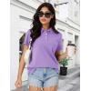image:imageMAGCOMSEN Womens Polo Shirts Cotton Short Sleeve Shirt 3 Buttons Collared Shirts Summer Casual Wicking Golf TopsTaropurple
