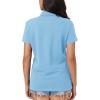 image:imageMAGCOMSEN Womens Polo Shirts Cotton Short Sleeve Shirt 3 Buttons Collared Shirts Summer Casual Wicking Golf TopsWaterfall Blue