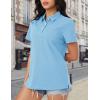 image:imageMAGCOMSEN Womens Polo Shirts Cotton Short Sleeve Shirt 3 Buttons Collared Shirts Summer Casual Wicking Golf TopsWaterfall Blue
