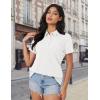 image:imageMAGCOMSEN Womens Polo Shirts Cotton Short Sleeve Shirt 3 Buttons Collared Shirts Summer Casual Wicking Golf TopsWhite