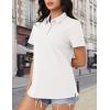 image:imageMAGCOMSEN Womens Polo Shirts Cotton Short Sleeve Shirt 3 Buttons Collared Shirts Summer Casual Wicking Golf TopsWhite