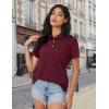 image:imageMAGCOMSEN Womens Polo Shirts Cotton Short Sleeve Shirt 3 Buttons Collared Shirts Summer Casual Wicking Golf TopsWine Red