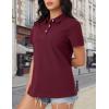 image:imageMAGCOMSEN Womens Polo Shirts Cotton Short Sleeve Shirt 3 Buttons Collared Shirts Summer Casual Wicking Golf TopsWine Red