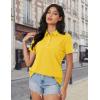 image:imageMAGCOMSEN Womens Polo Shirts Cotton Short Sleeve Shirt 3 Buttons Collared Shirts Summer Casual Wicking Golf TopsYellow