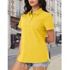 image:imageMAGCOMSEN Womens Polo Shirts Cotton Short Sleeve Shirt 3 Buttons Collared Shirts Summer Casual Wicking Golf TopsYellow