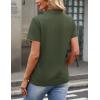 image:imageMAGCOMSEN Womens Polo Shirts Cotton Short Sleeve VNeck Collared Tops Golf Shirt Work Casual Summer TeeArmy Green