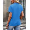 image:imageMAGCOMSEN Womens Polo Shirts Cotton Short Sleeve VNeck Collared Tops Golf Shirt Work Casual Summer TeeAzure Blue
