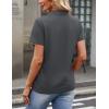 image:imageMAGCOMSEN Womens Polo Shirts Cotton Short Sleeve VNeck Collared Tops Golf Shirt Work Casual Summer TeeDark Gray