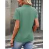 image:imageMAGCOMSEN Womens Polo Shirts Cotton Short Sleeve VNeck Collared Tops Golf Shirt Work Casual Summer TeeFerngreen