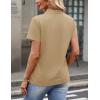 image:imageMAGCOMSEN Womens Polo Shirts Cotton Short Sleeve VNeck Collared Tops Golf Shirt Work Casual Summer TeeKhaki