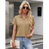 image:imageMAGCOMSEN Womens Polo Shirts Cotton Short Sleeve VNeck Collared Tops Golf Shirt Work Casual Summer TeeKhaki