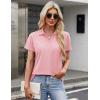 image:imageMAGCOMSEN Womens Polo Shirts Cotton Short Sleeve VNeck Collared Tops Golf Shirt Work Casual Summer TeeLight Pink