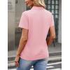 image:imageMAGCOMSEN Womens Polo Shirts Cotton Short Sleeve VNeck Collared Tops Golf Shirt Work Casual Summer TeeLight Pink