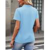 image:imageMAGCOMSEN Womens Polo Shirts Cotton Short Sleeve VNeck Collared Tops Golf Shirt Work Casual Summer TeeWaterfall Blue