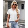 image:imageMAGCOMSEN Womens Polo Shirts Cotton Short Sleeve VNeck Collared Tops Golf Shirt Work Casual Summer TeeWhite