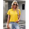 image:imageMAGCOMSEN Womens Polo Shirts Cotton Short Sleeve VNeck Collared Tops Golf Shirt Work Casual Summer TeeYellow